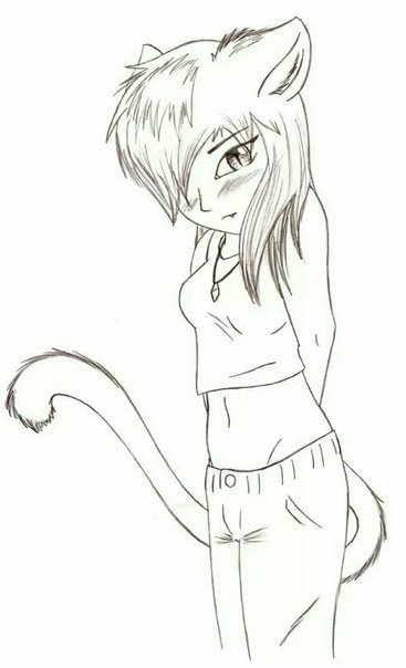 Рисунок кошки для срисовки легкие