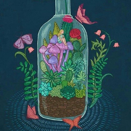 Стеклянная бутылка рисунок