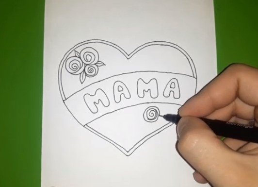 Рисунок для мамы легкий