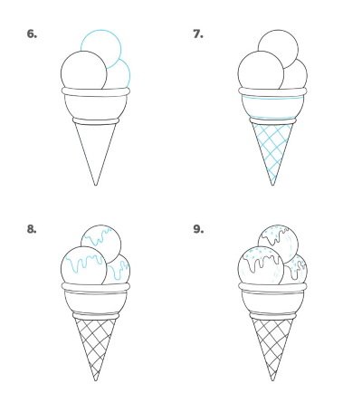 Рисунки несложные мороженое