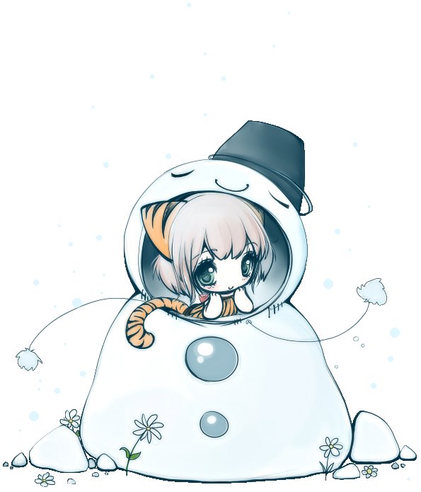 Снеговик аниме рисунок