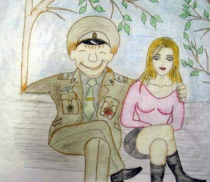 Рисунки из армейских альбомов