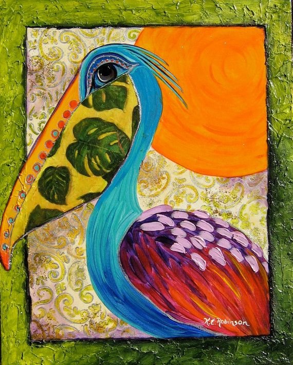 Рисунки пеликана гуашь