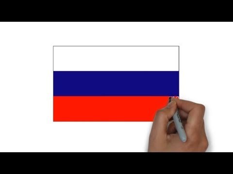 Российский флаг карандашом