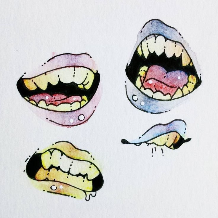 Рисунки для срисовки рот