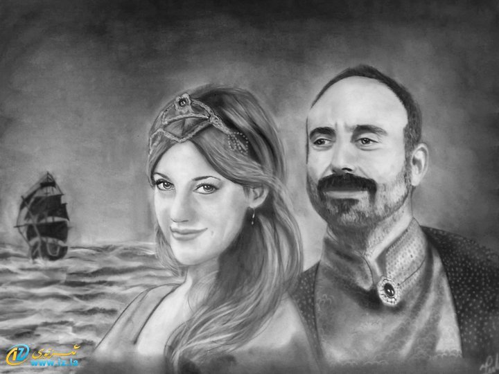 Султан Сулейман и Хюррем карандашом