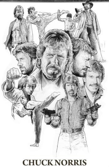 Чак Норрис рисунок карандашом