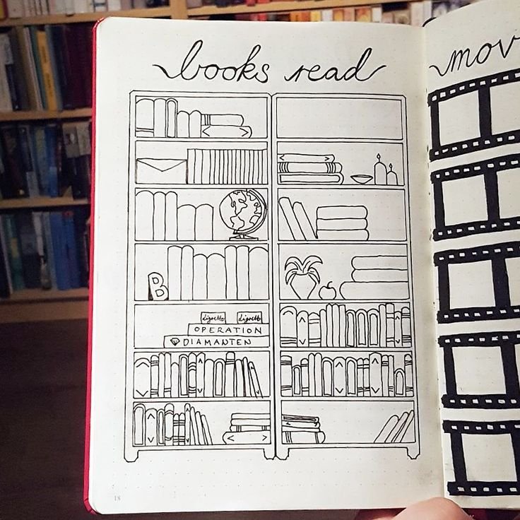 Полка с книгами для ежедневника