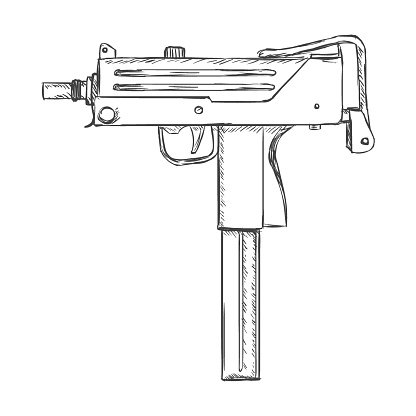 Чертеж пистолет пулемет Uzi