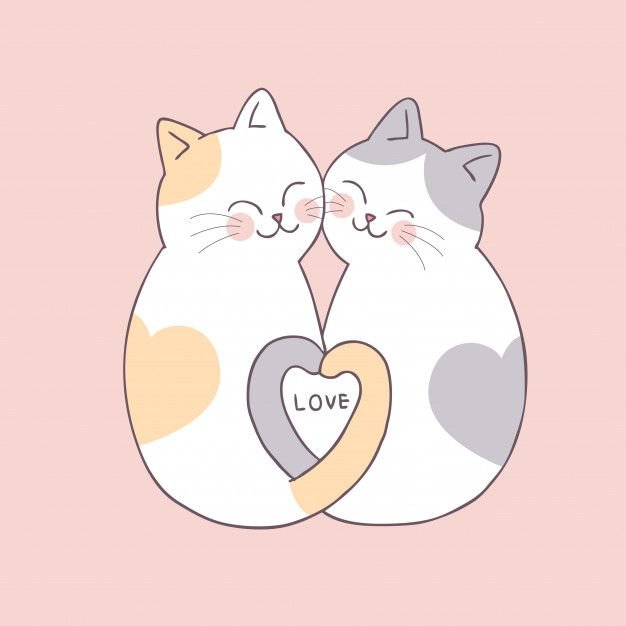 Котики обнимаются