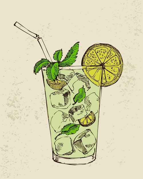 Коктейль рисунок для срисовки