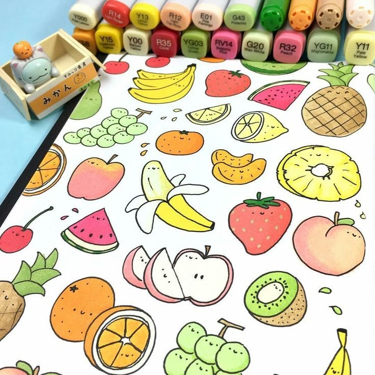 Рисунки для срисовки еда легкие