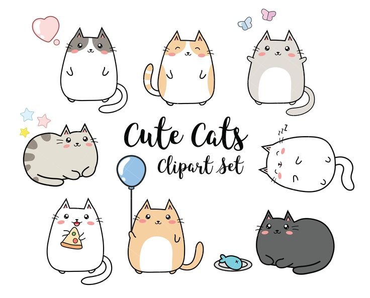 Картинки котиков для срисовки
