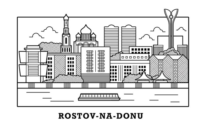 Город контурный рисунок