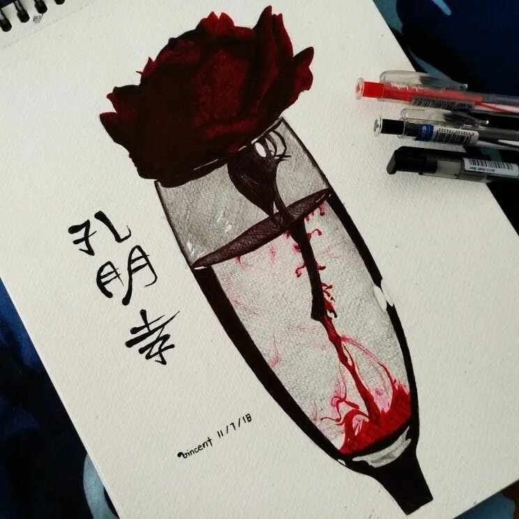 Грустные рисунки в скетчбуке