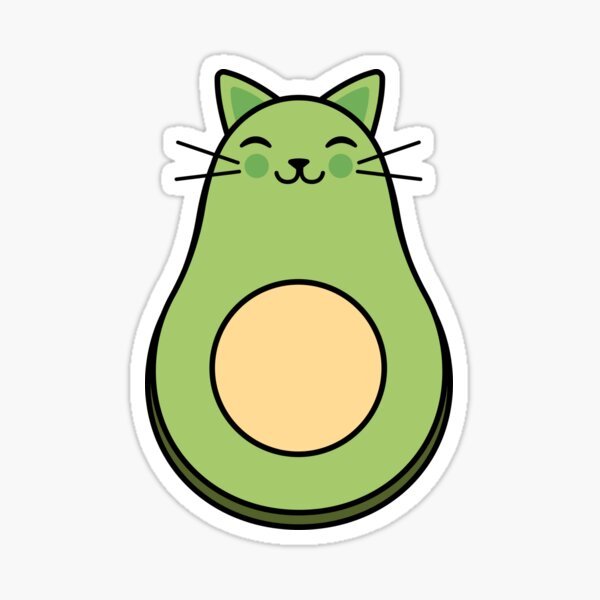 Раскраска авокадо котик