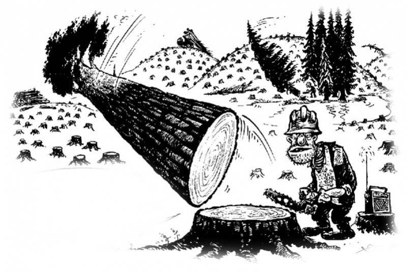 Лесорубы карикатура