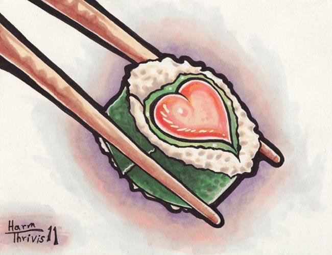 Рисунок роллов для срисовки легко