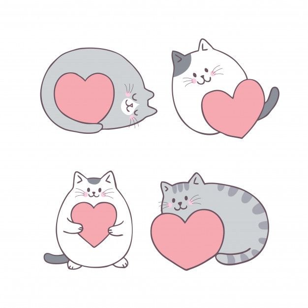 Милые котята для срисовки