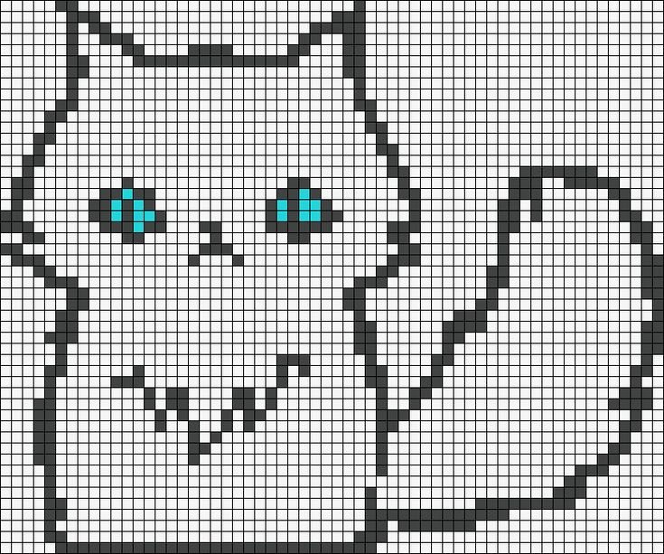 Рисунки по клеточкам кот