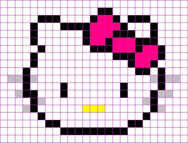 Рисунки по клеточкам hello Kitty