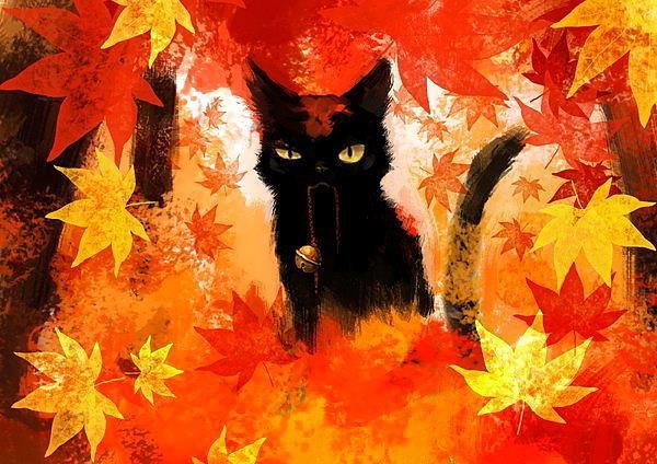 Осенние коты арты
