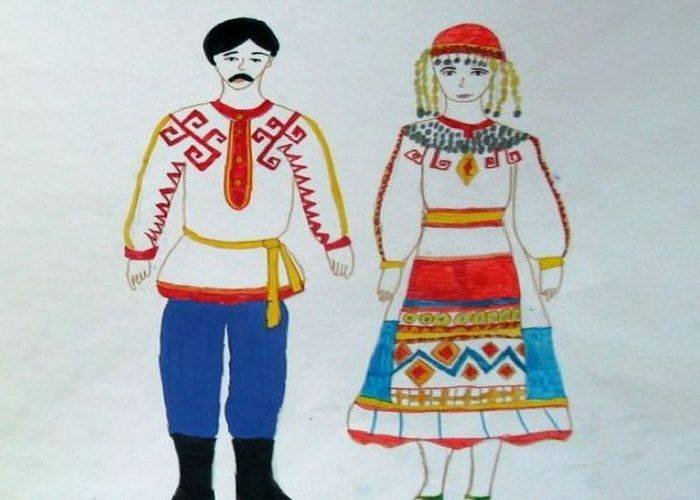 Национальный костюм чувашей рисунок