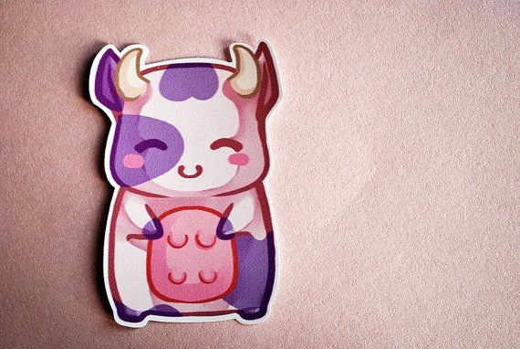 Милые розовые коровки