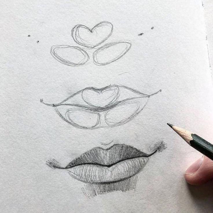 Рисование губ карандашом