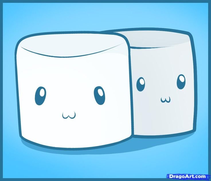 Рисунки для срисовки маршмеллоу