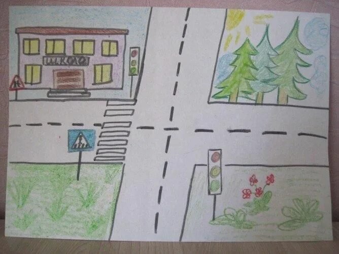 Рисунки по дорожному движению