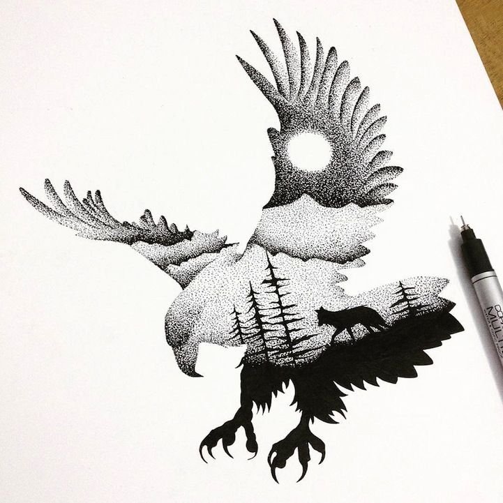 Рисунок гелиевой ручкой