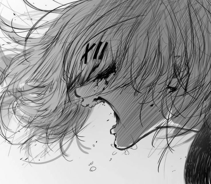 Тян плачет аниме арт