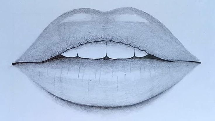 Рисование губ карандашом
