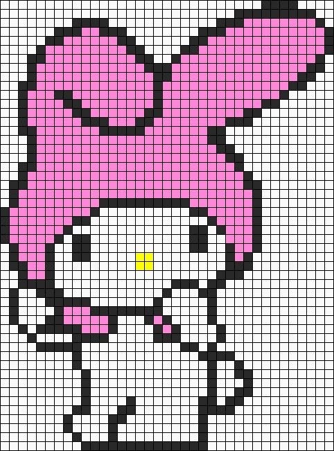 Рисование по клеточкам hello Kitty