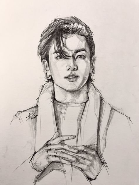 Jungkook drawing pictures
