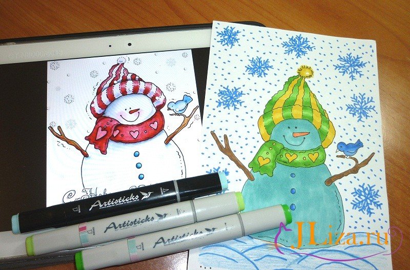 Рисунки на новый год маркерами