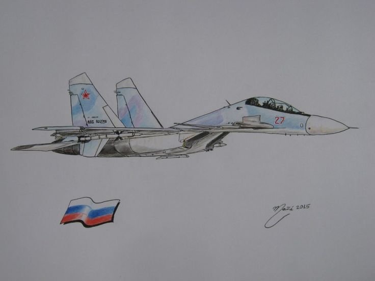 Су 27 карандашом