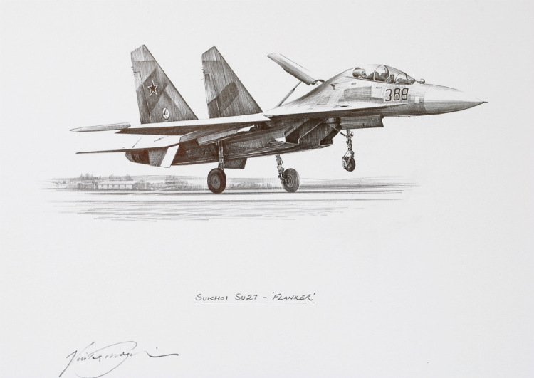 Су 27 карандашом