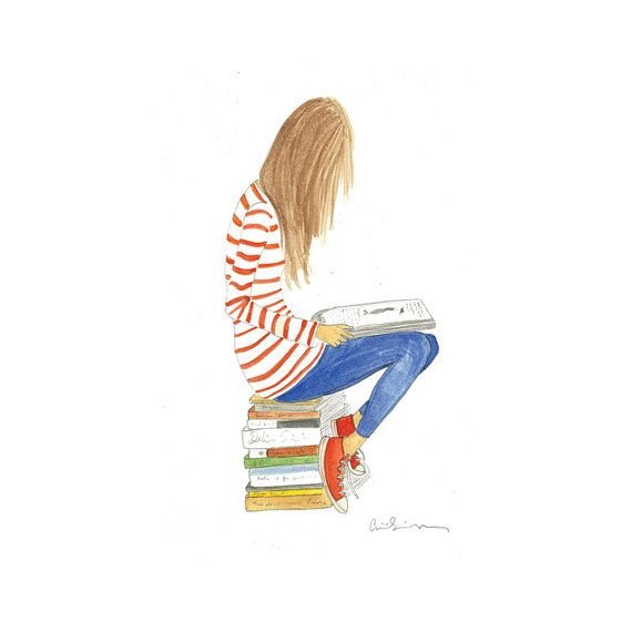 Девочка с книжкой рисунок