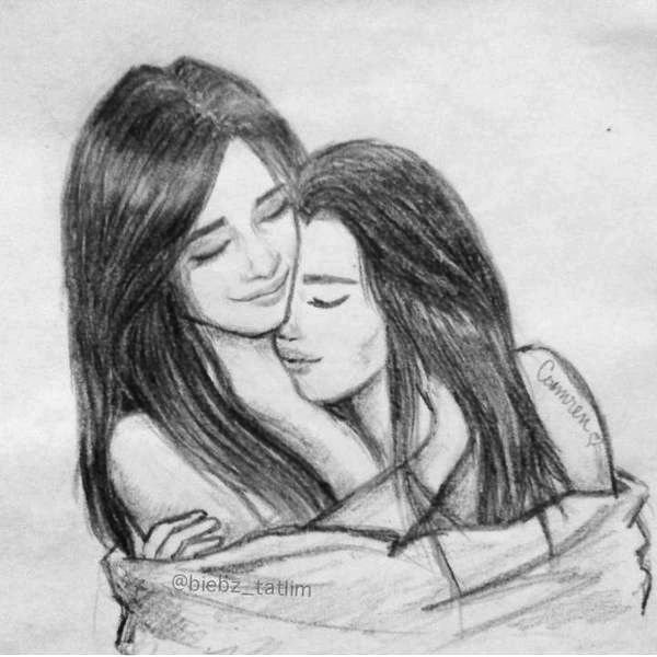 Рисунки карандашом подруги