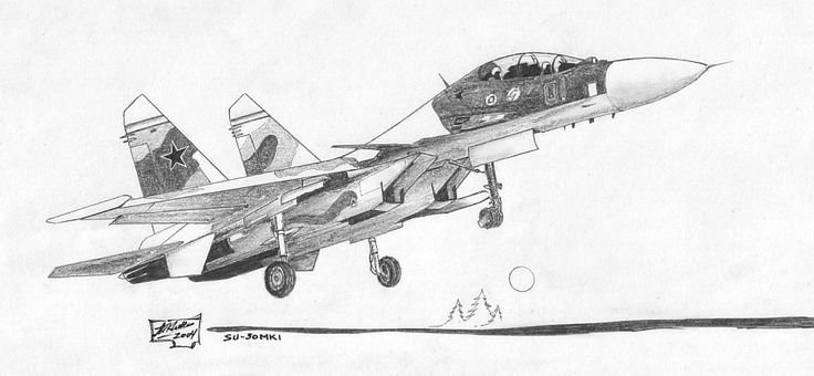 Рисунок самолета Су-27