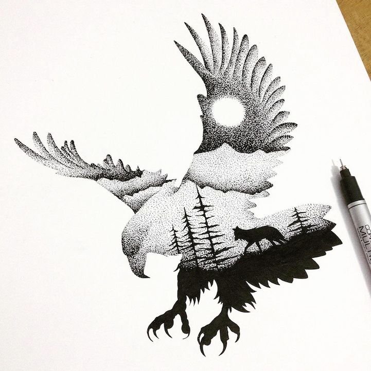 Рисунок гелиевой ручкой