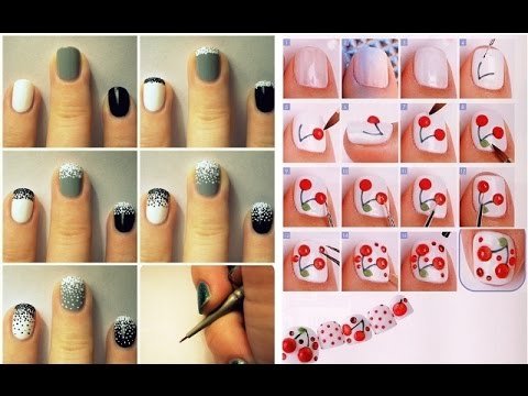 Рисунки на ногтях пошагово