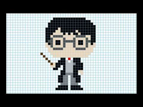 Рисунки по клеточкам Гарри Поттер