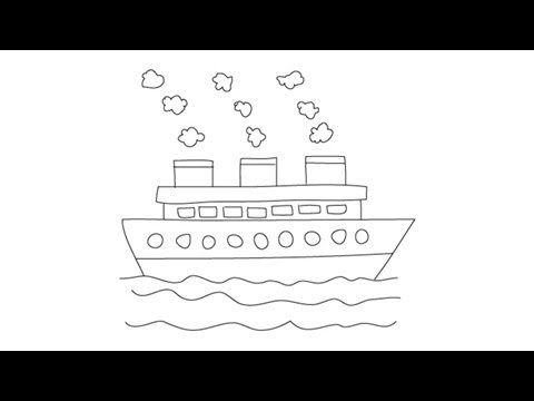 Пароход рисунок