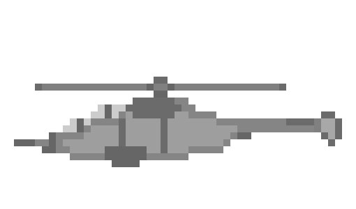 Пиксельный вертолет военный