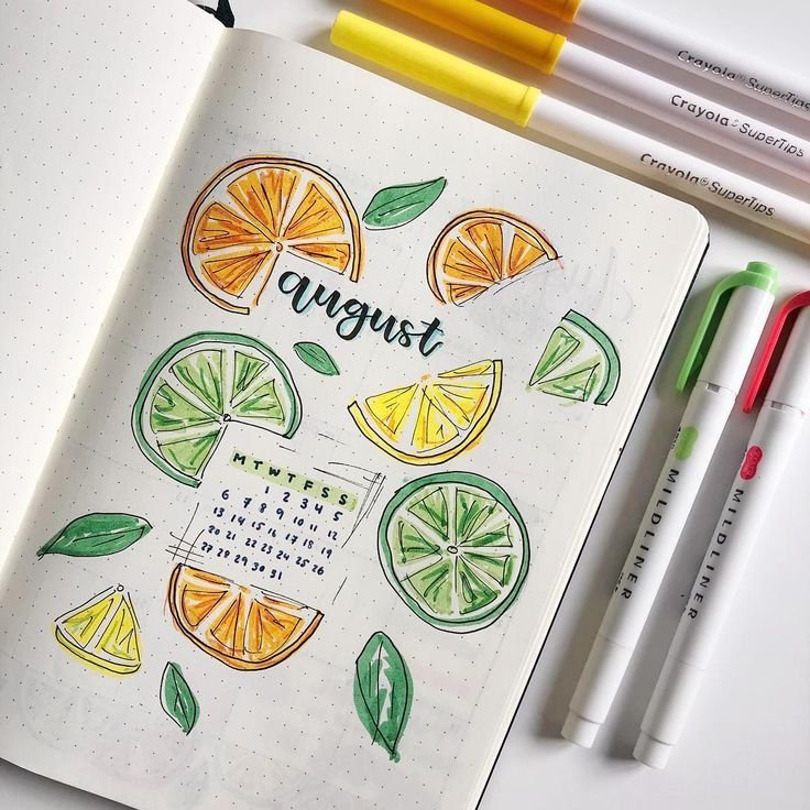 Рисунок для ежедневника август