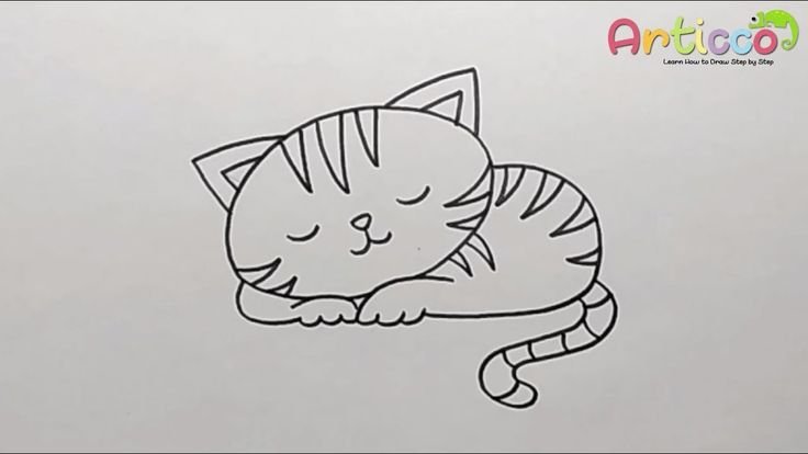 Спящий кот рисунок карандашом