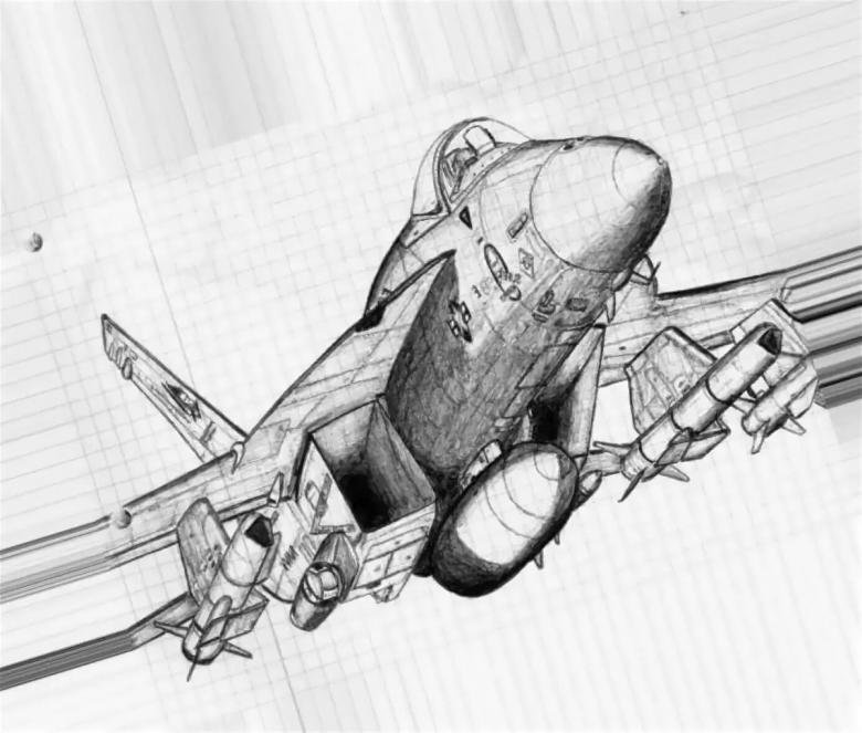 Истребитель рисунок карандашом